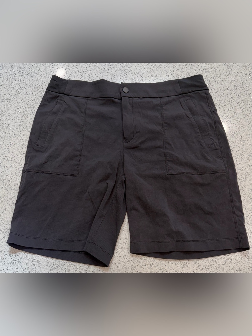 Athleta Women's Black Flat-Front Performance Shorts